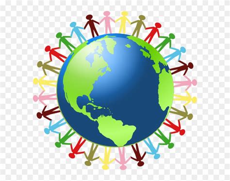 People Holding Hands Around Globe Transparent Hd Png Download