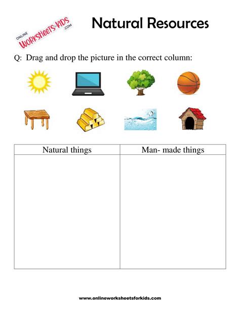 Natural Resources Worksheets For 1st Grade 6