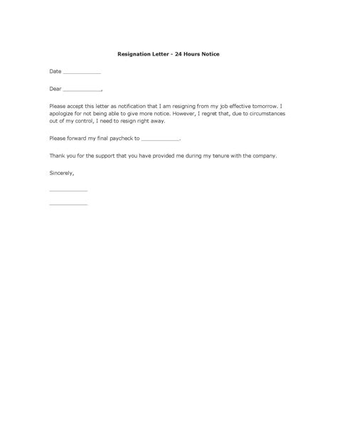 Microsoft Word Resignation Letter Template Resignation Letter Format