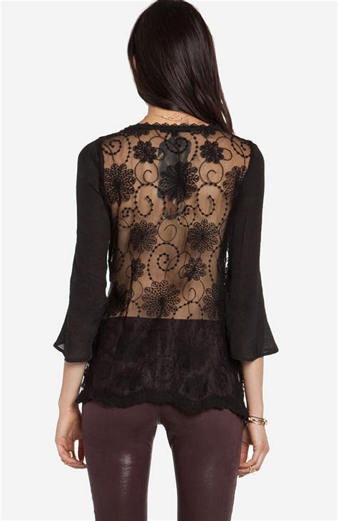 Lace Back Blouse In Black Dailylook
