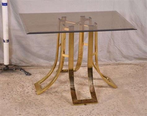 Brass Side Table With Tinted Beveled Glass Top 558 209 R H Lee And Co Auctioneers