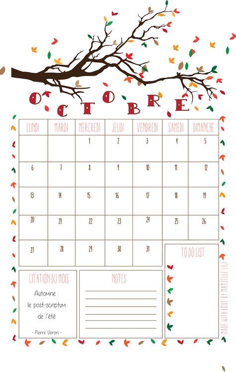 Mamzelle Lili Calendrier Welcome In Automne