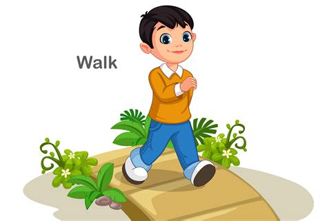 Cute Boy Walking On The Path 1308253 Vector Art At Vecteezy