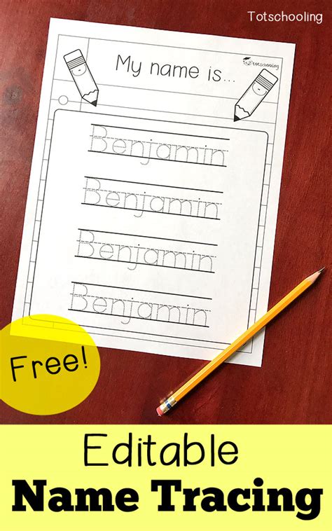 Editable Name Tracing Worksheets For Preschool