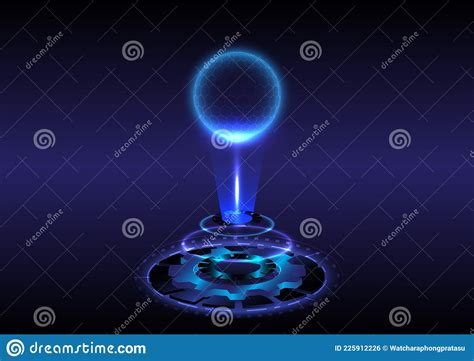 Portal And Hologram Science Futuristic Sci Fi Digital Hi Tech In