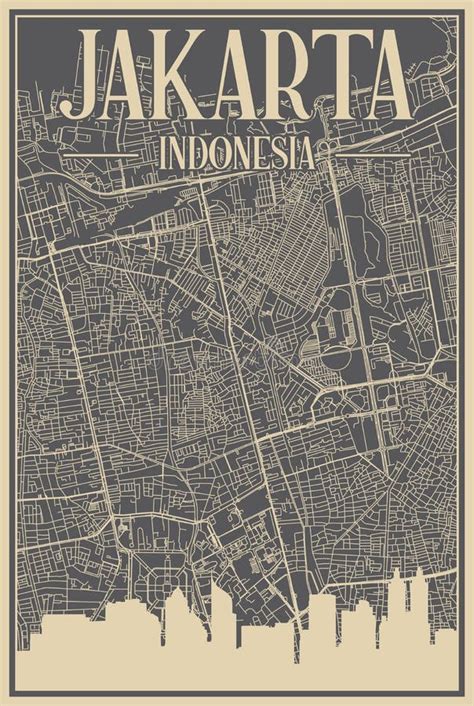 Jakarta Skyline Vintage Drawn Sketch Stock Illustrations 12 Jakarta