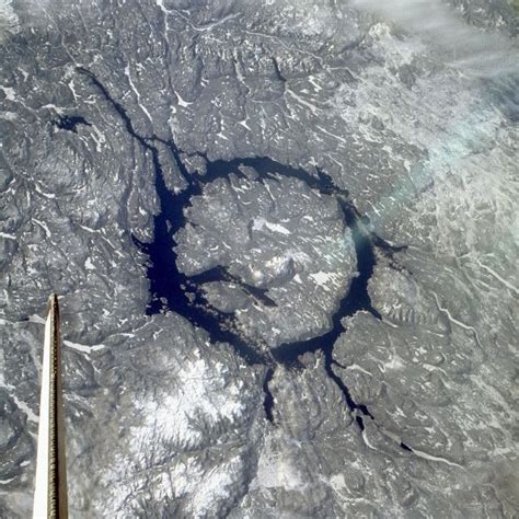 Manicouagan Impact Crater In Northern Canada 200 Million Years Old