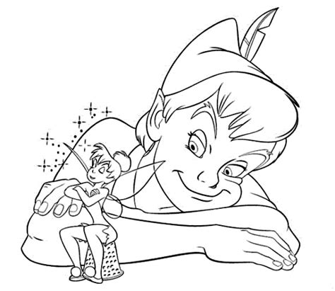 Peter Pan And Tinkerbell Coloring Page Disney Coloring Pages