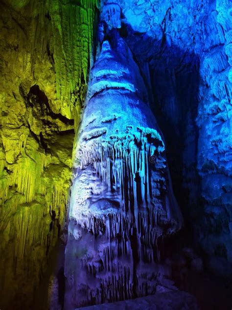 Stalactites Cave Unique Colorful Karst Cavern Stock Image Image Of