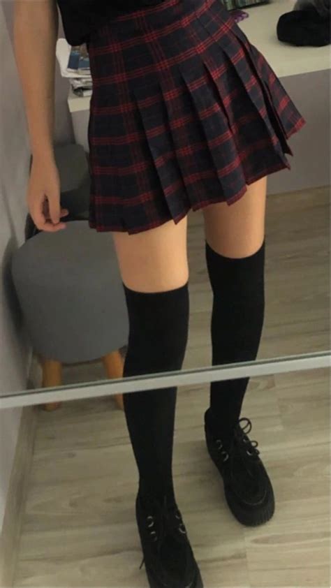 Aesthetic Korean High Socks Outfit Knee Highs Are Preferred But Any