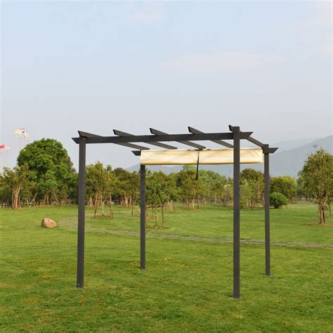 Aleko Pergolas Aluminum Outdoor Retractable Canopy Pergola 13 X 10 Ft