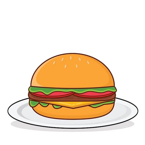 Premium Vector Hamburger Vector Cheese Burger Cartoon Vector