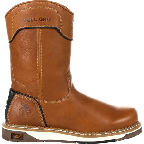 Georgia Boot Amp Lt Wedge Pull On Work Boot Brown E767ohlg 9995