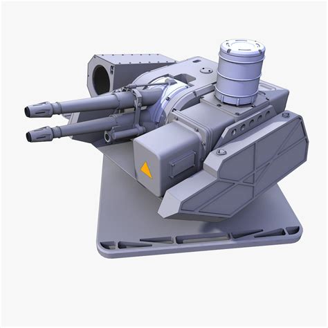 Gun Sci Fi Light Laser Turret 3d Model Cgtrader