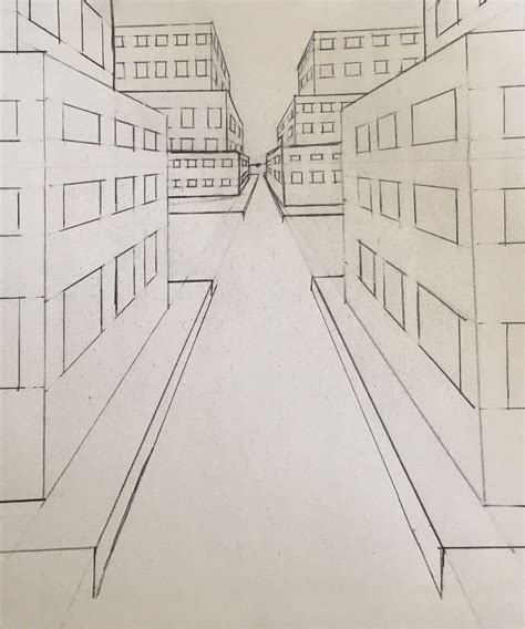 Drawing A City Street In 1 Point Perspective In 2021 Point