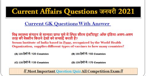 Top 10 Best Current Affairs Questions Answers Quiz