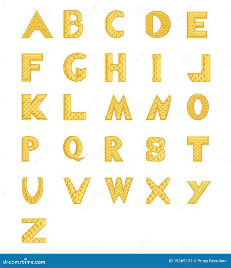The Gold Alphabet Stock Vector Illustration Of Colors 15265121
