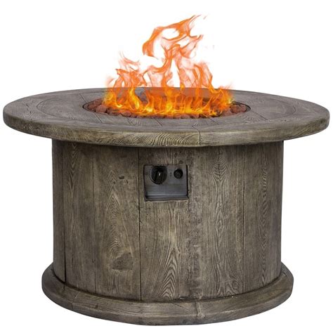 The design is in a way that it is. Merida Round Outdoor Propane Gas Fire Pit Table | SHINE CO