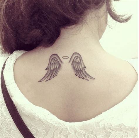 Hairstylism Small Angel Wing Tattoo Neck Tattoo Halo Tattoo