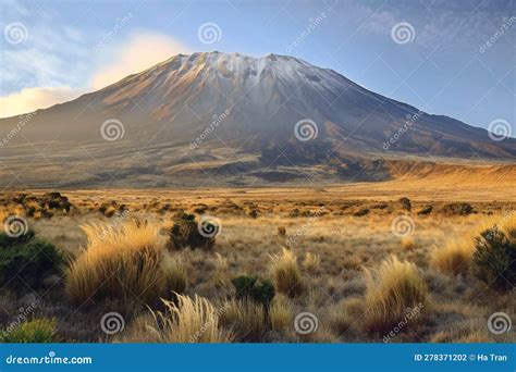 Mt Kilimanjaro At Sunset In Tanzania Africa Stock Illustration