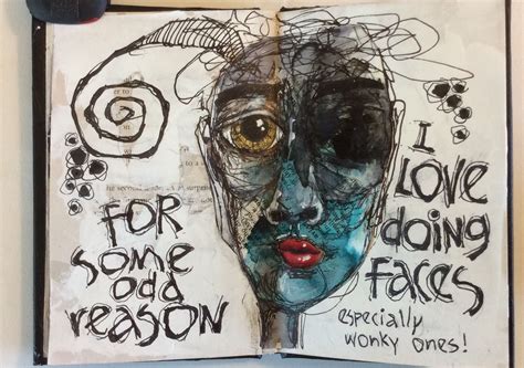 Deb Weiers Sold Blue Face Art Journal Pages Art Pages Modern