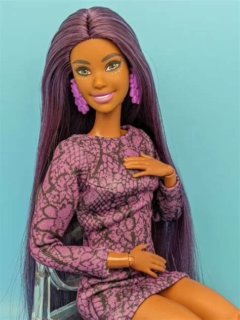 Ooak Barbie Doll Aa Hybrid Made To Move Custom Purple Violet Long Hair Reroot 94 50 Picclick