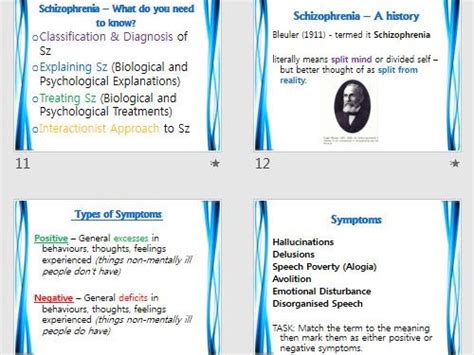 Classification And Diagnosis Of Schizophrenia Full Lesson Ppt