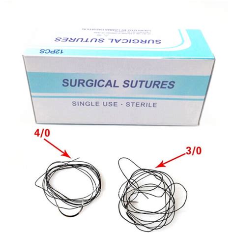 12pcsbox Dental Surgical Suture Silk Braided 75cm Non Absorbable