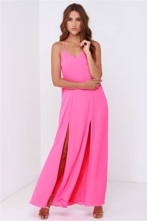 Hot Pink Dress Maxi Dress 4800 Lulus