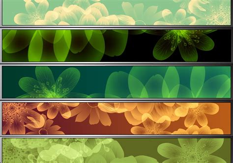 8 Colorful Flower Banner Pack Free Photoshop Brushes At Brusheezy