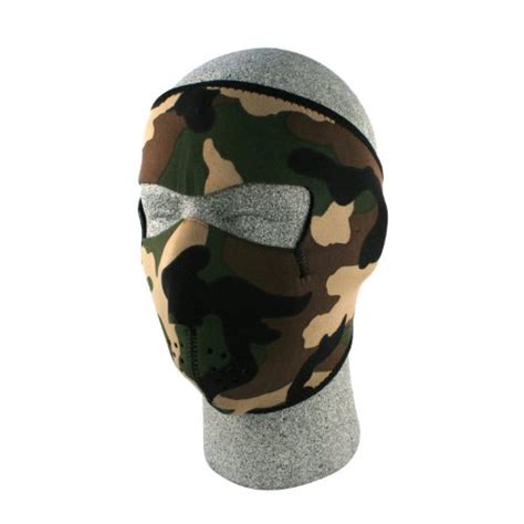 Zanheadgear Neoprene Face Mask Woodland Camouflage Shopswell