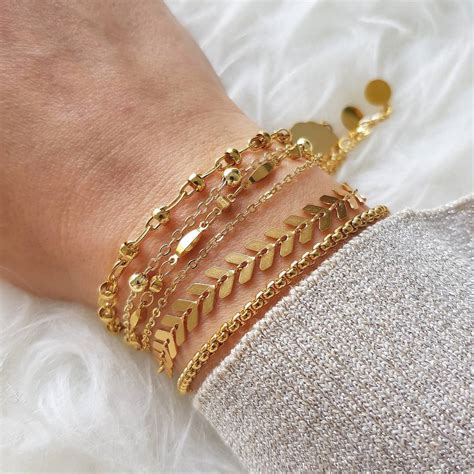 Gold Dainty Stacking Bracelet Set By Misskukie