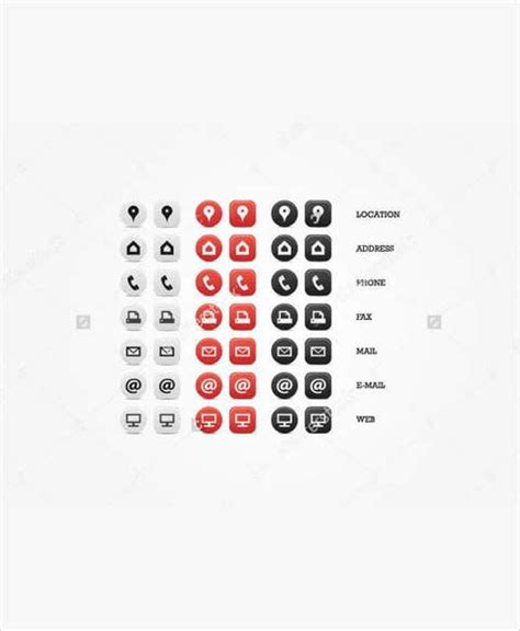 8 Business Card Icons Designs Templates