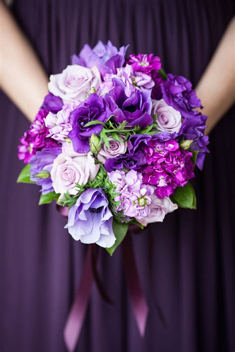 Purple Bridesmaids Bouquet Purple Bridesmaid Bouquets Wedding Flower