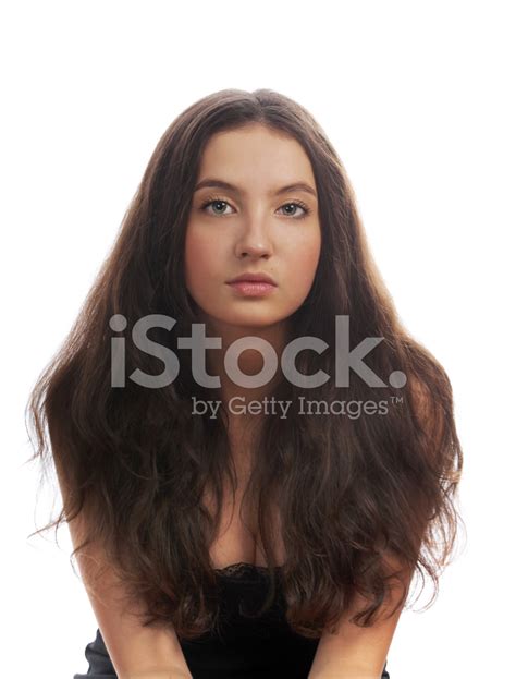 Cute Teenager With Beautiful Brown Long Hair Stock Photo Royalty Free