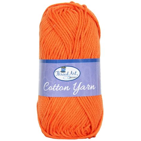 Threadart 100 Pure Cotton Crochet Yarn Orange 50 Gram Skeins
