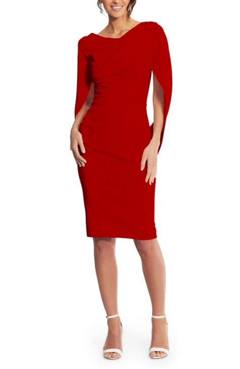 Red Cocktail Dress With Sleeves