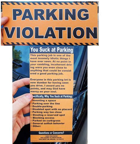 Buy Full Size Fake Parking Ticket By Witty Yeti 20 Pack Both Realistic