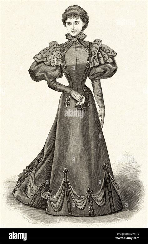 Victorian Woman Fashion Illustration Circa 1895 Stock Photo Alamy