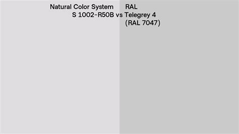 Natural Color System S 1002 R50B Vs RAL Telegrey 4 RAL 7047 Side By