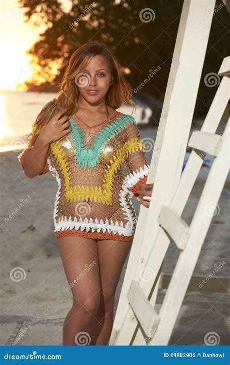 Latina Beauty On Jamaica Beach Royalty Free Stock Image Image