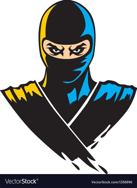 Ninja Mascot In Paint Effect Royalty Free Vector Image