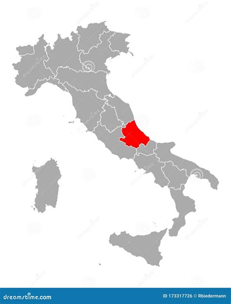 Mappa Dellabruzzo In Italia Illustrazione Vettoriale Illustrazione