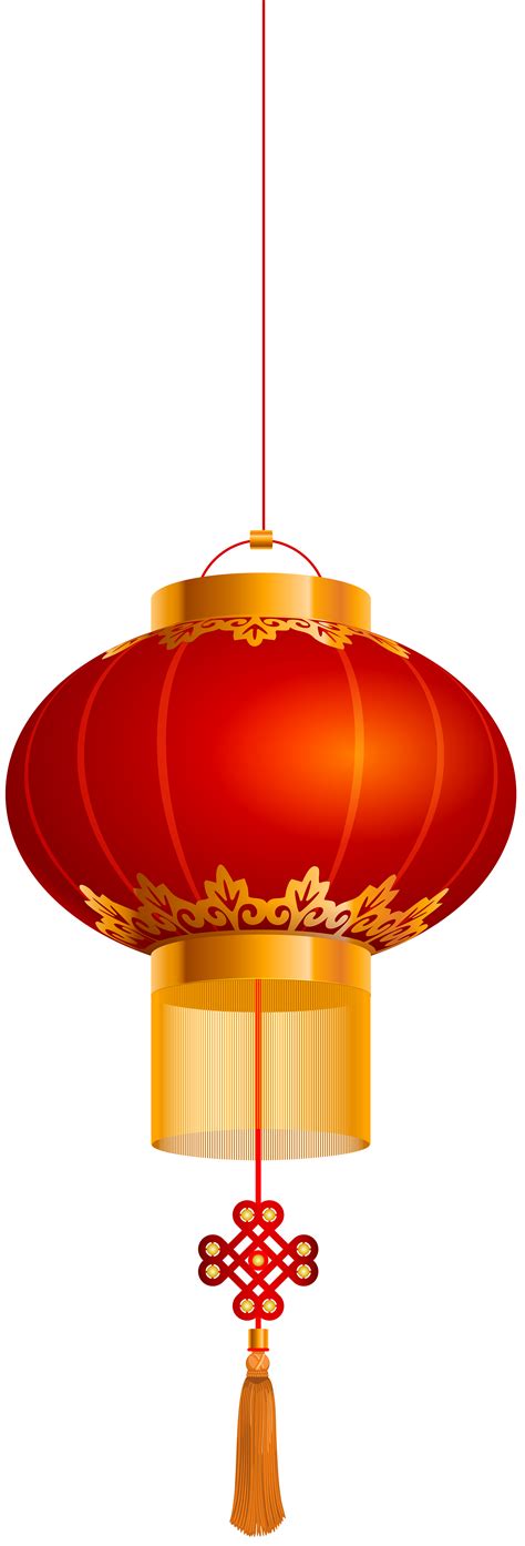 Chinese Lantern Gold Red PNG Clip Art - Best WEB Clipart png image
