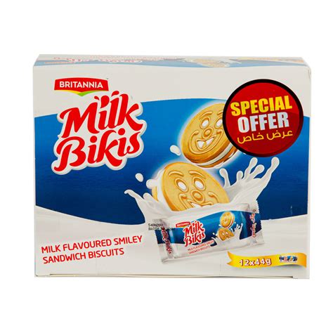 Britannia Milk Bikis Sandwich Biscuits Value Pack 12 X 44 G Online At Best Price Cream Filled