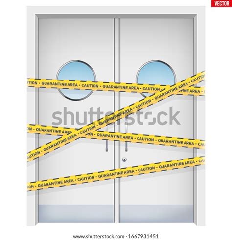 Hospital Doors Warning Yellow Tapes Element Stock Vector Royalty Free
