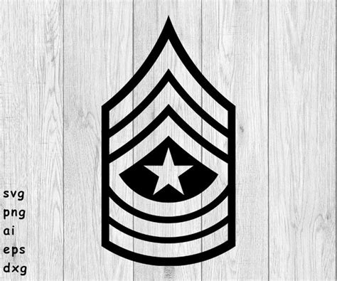 Sergeant Major Army Rank Svg Png Ai Eps Dxf Files For Etsy