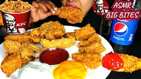 ASMR EATING KFC Crispy Hot Chicken Wings ASMR Fried Chicken Leg Piece