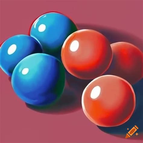 A Bag Of Blue And Red Balls