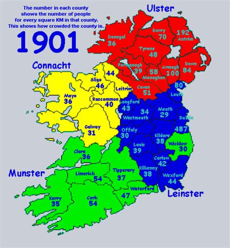 Ireland Population Density Maps Ongenealogy